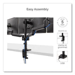 Platinum Series Triple Monitor Arm For 27" Monitors, 360 Deg Rotation, +85/-20 Deg Tilt, 360 Deg Pan, Black, Supports 20 Lb