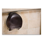 Single 9" Jumbo Bath Tissue Dispenser, Classic, 10.25 x 5.63 x 12, Transparent Black Pearl