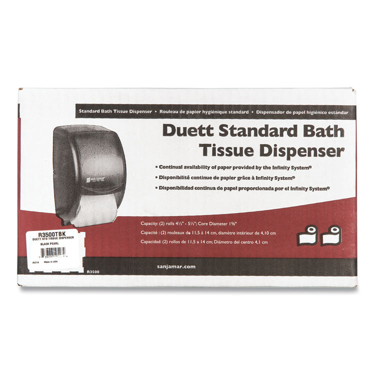 Duett Standard Bath Tissue Dispenser, 2 Roll, 7.5 x 7 x 12.75, Black Pearl