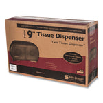 Twin 9" Jumbo Tissue Dispenser, Classic, 19 x 5.25 x 12, Transparent Black Pearl