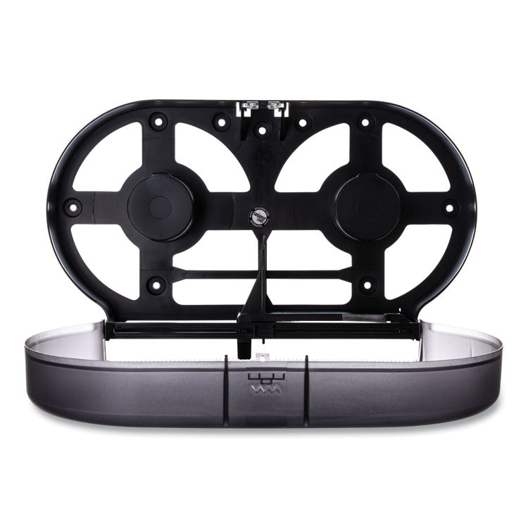 Twin 9" JBT Toilet Tissue Dispenser, Oceans, 19 x 5.25 x 12, Transparent Black Pearl