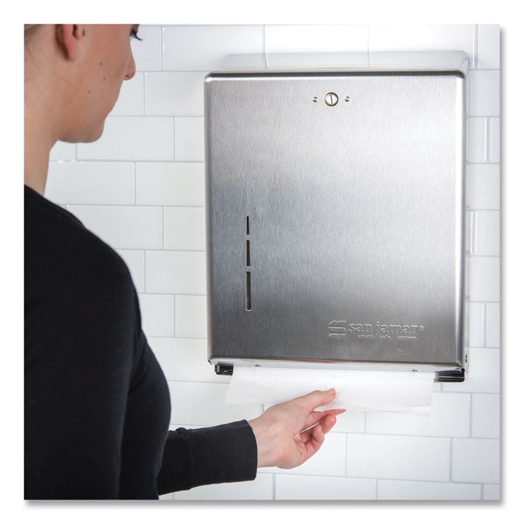 C-Fold/multifold Towel Dispenser, 11.38 X 4 X 14.75, Stainless Steel