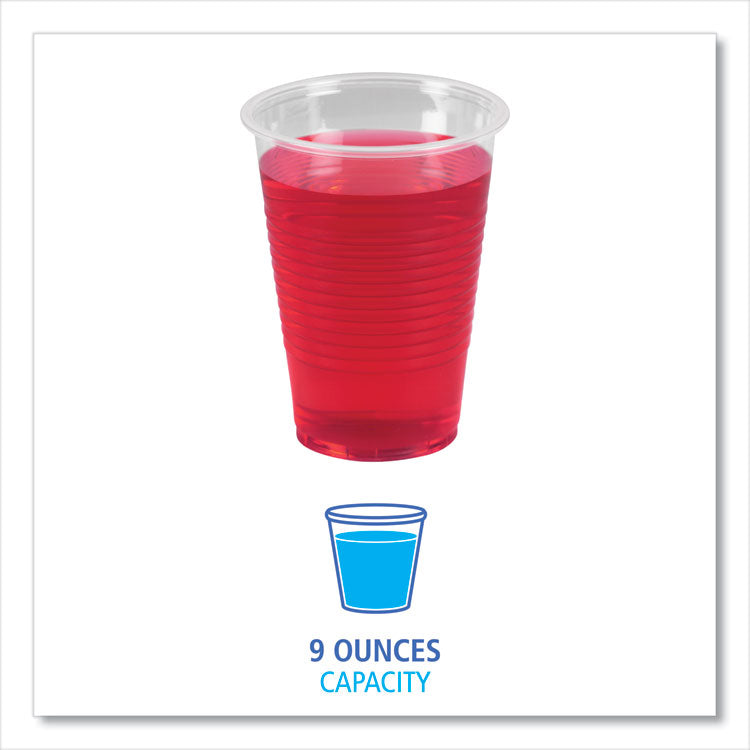 Translucent Plastic Cold Cups, 9 oz, 100/Sleeve, 25 Sleeves/Carton