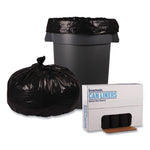 Recycled Low-Density Polyethylene Can Liners, 60 gal, 1.8 mil, 38" x 58", Black, Perforated, 10 Bags/Roll, 10 Rolls/Carton