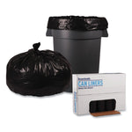 Recycled Low-Density Polyethylene Can Liners, 56 gal, 1.2 mil, 43" x 47", Black, Perforated, 10 Bags/Roll, 10 Rolls/Carton