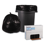 Recycled Low-Density Polyethylene Can Liners, 45 gal, 1.2 mil, 40" x 46", Black, Perforated, 10 Bags/Roll, 10 Rolls/Carton