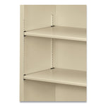 Metal Bookcase, Three-Shelf, 34.5w x 12.63d x 41h, Putty