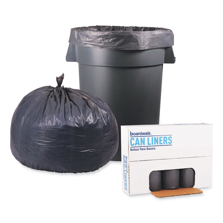 Low-Density Waste Can Liners, 60 gal, 0.95 mil, 38" x 58", Gray, Perforated Roll, 25 Bags/Roll, 4 Rolls/Carton