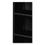 Metal Bookcase, Three-Shelf, 34.5w x 12.63d x 41h, Black