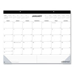 Desk Pad Calendar, 22 x 17, White Sheets, Black Binding, Clear Corners, 12-Month (Jan to Dec): 2026