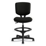 Volt Series Leather Adjustable Task Stool, Supports Up To 275 Lb, 22.88" To 32.38" Seat Height, Black