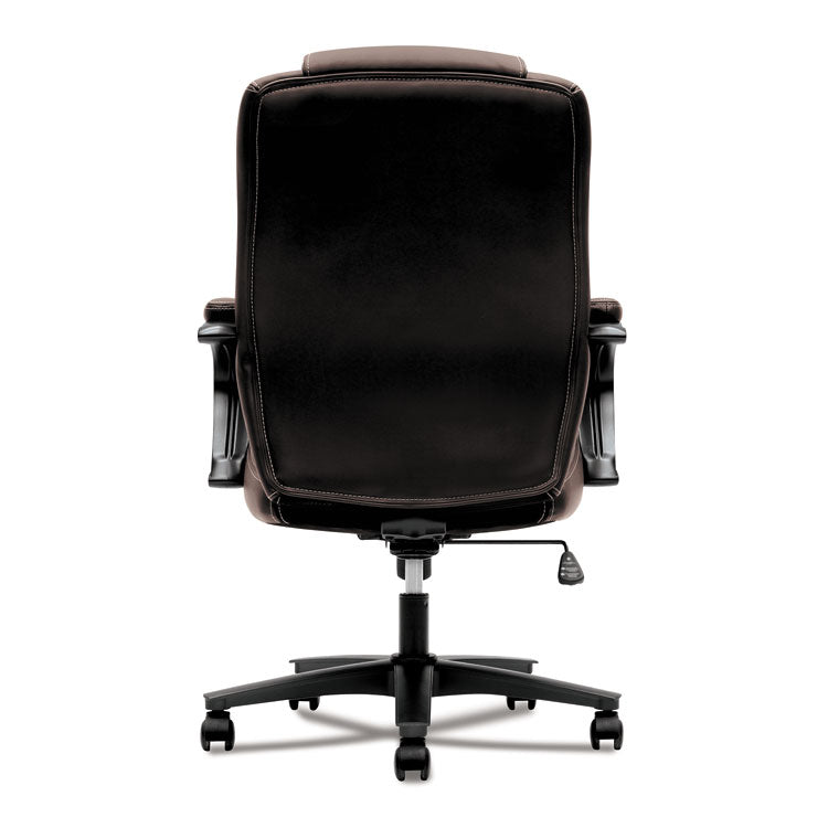 Hvl402 Series Executive High-Back Chair, Supports Up To 250 Lb, 17" To 21" Seat Height, Brown Seat/back, Black Base
