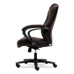 Hvl402 Series Executive High-Back Chair, Supports Up To 250 Lb, 17" To 21" Seat Height, Brown Seat/back, Black Base