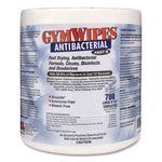 Antibacterial Gym Wipes Refill, 1-Ply, 6 x 8, Unscented, White, 700 Wipes/Pack, 4 Packs/Carton