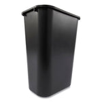 Deskside Plastic Wastebasket, 10.25 gal, Plastic, Black