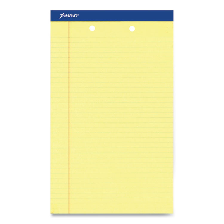 Perforated Writing Pads, Wide/legal Rule, 50 Canary-Yellow 8.5 X 14 Sheets, Dozen