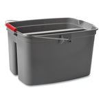19 Quart Double Utility Pail, Plastic, Gray, 18 x 14.5 x 10