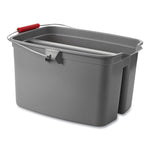 19 Quart Double Utility Pail, Plastic, Gray, 18 x 14.5 x 10