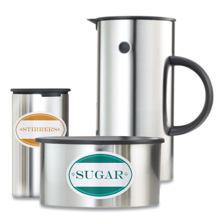 Oval Print-To-The-Edge Labels, 1.5 X 2.5, White, 18/sheet, 15 Sheets/pack