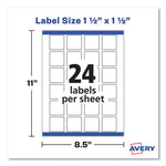 Square Labels with Sure Feed and TrueBlock, 1.5 x 1.5, White, 600/Pack