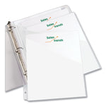 Binder Pockets, 3-Hole Punched, 9.25 x 11, Clear, 5/Pack