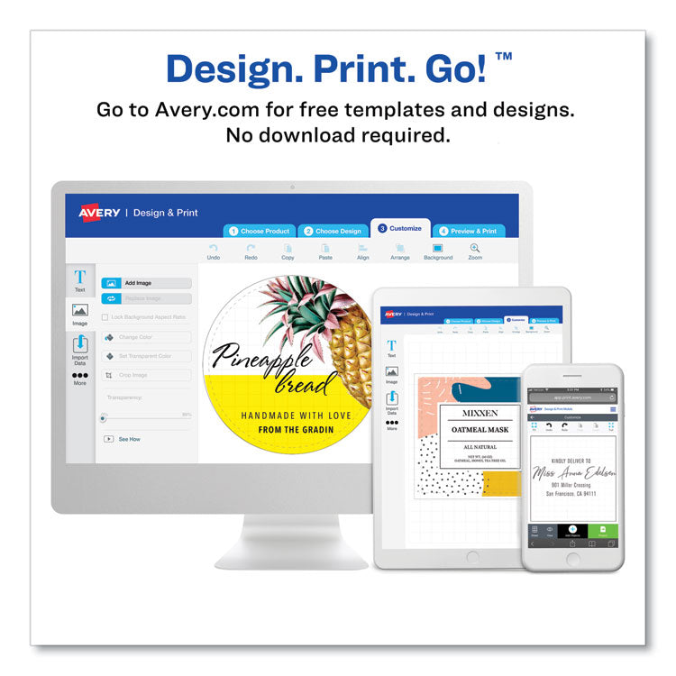 Removable Durable White Rectangle Labels w/ Sure Feed, 1.25 x 1.75, 256/PK