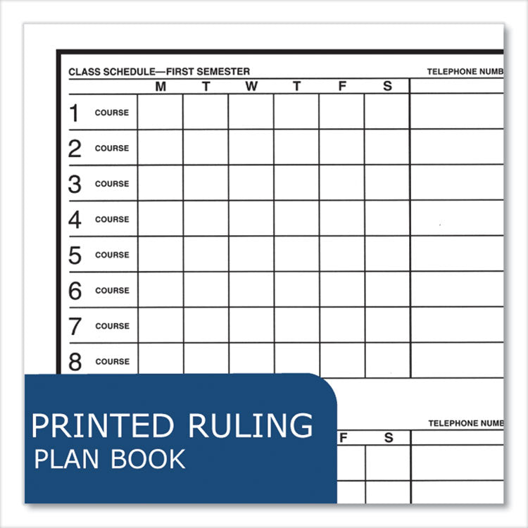 Student Plan Book, Homework/Assignment-Tracking, 40-Weeks: Six-Subject Day, Blue/White Cover, (100) 11 x 8.5 Sheets