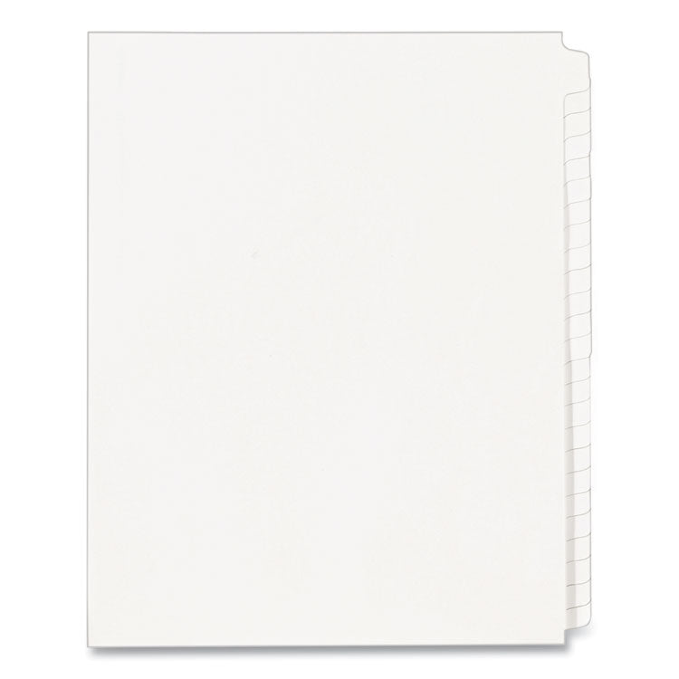 Blank Tab Legal Exhibit Index Divider Set, 25-Tab, 11 x 8.5, White, 1 Set