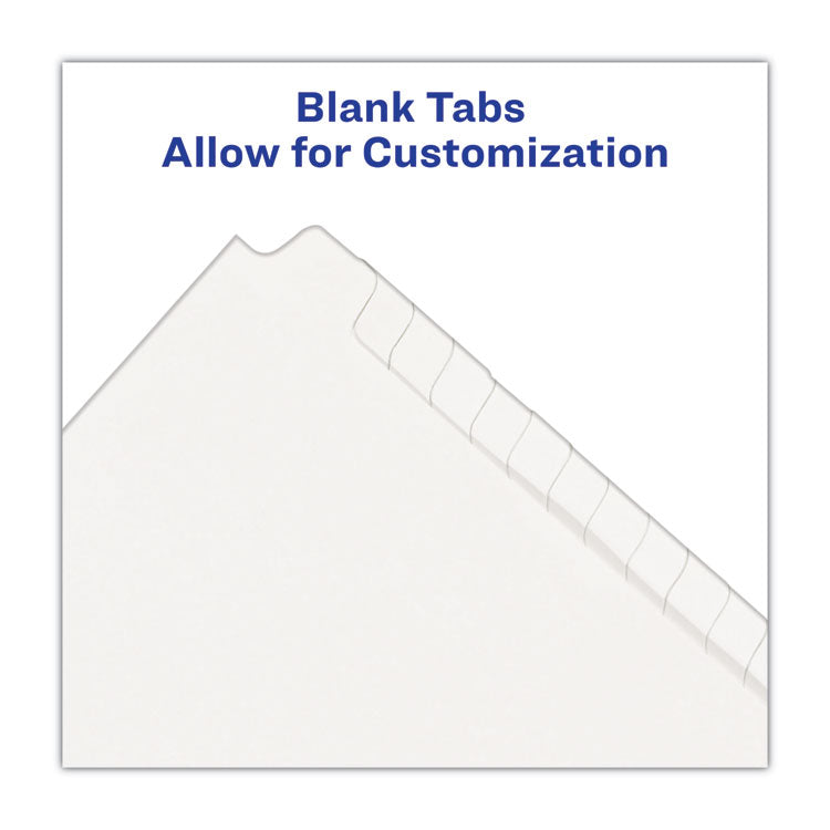 Blank Tab Legal Exhibit Index Divider Set, 25-Tab, 11 x 8.5, White, 1 Set