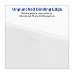 Blank Tab Legal Exhibit Index Divider Set, 25-Tab, 11 x 8.5, White, 1 Set