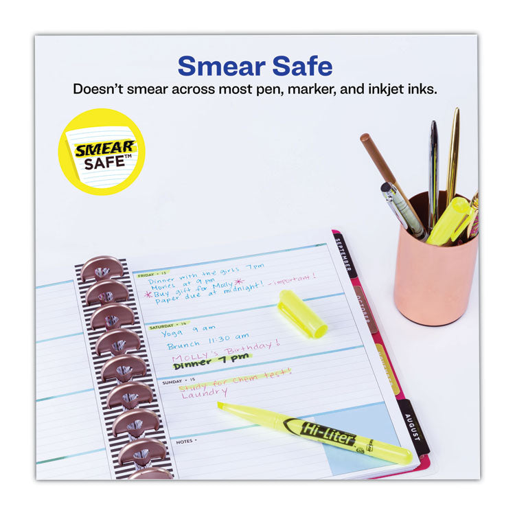 Hi-Liter Pen-Style Highlighters, Fluorescent Yellow Ink, Chisel Tip, Yellow/black Barrel, Dozen