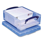 Snap-Lid Storage Bin, 2.14 Gal, 11" X 14" X 5", Clear/blue