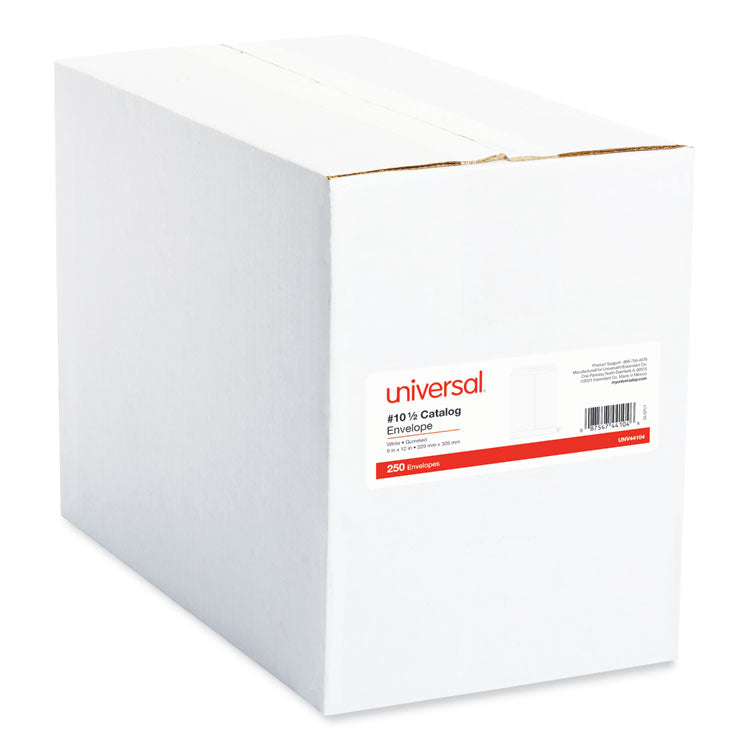 Catalog Envelope, 24 lb Bond Weight Paper, #10 1/2, Square Flap, Gummed Closure, 9 x 12, White, 250/Box