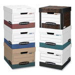 Stor/file Medium-Duty 100% Recycled Storage Boxes, Letter/legal Files, 12.5" X 16.25" X 10.25", Kraft/green, 12/carton