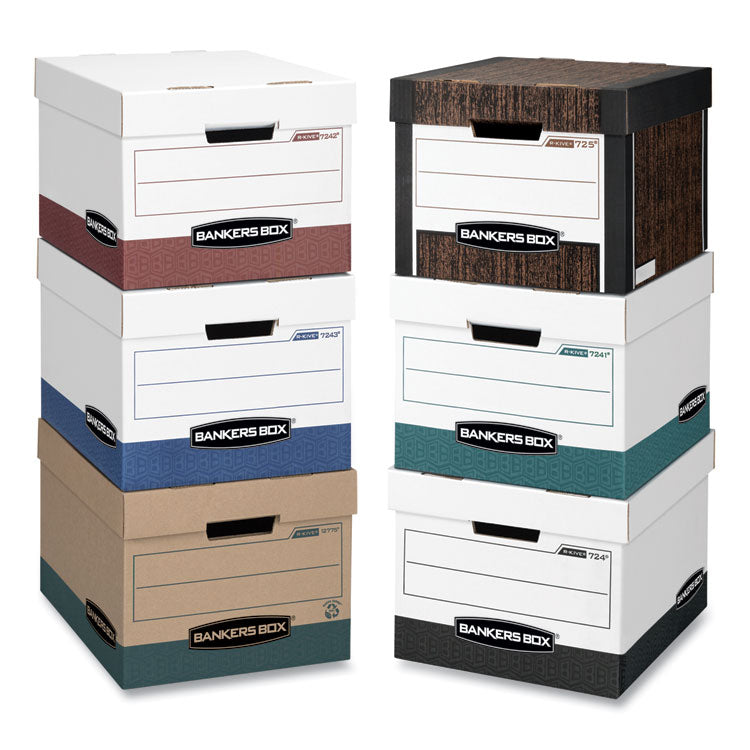 R-Kive Heavy-Duty Storage Boxes, Letter/legal Files, 12.75" X 16.5" X 10.38", Woodgrain, 12/carton