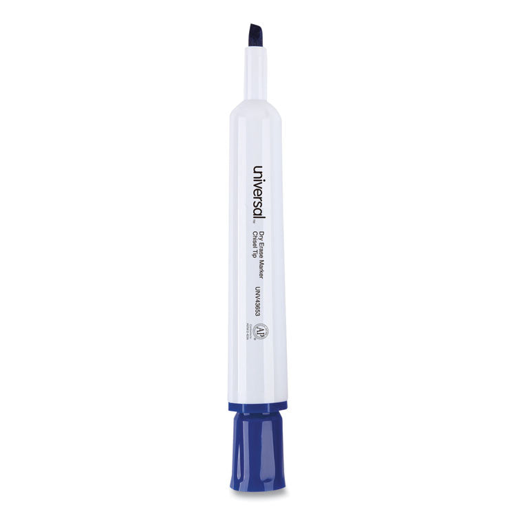 Dry Erase Marker, Broad Chisel Tip, Blue, Dozen