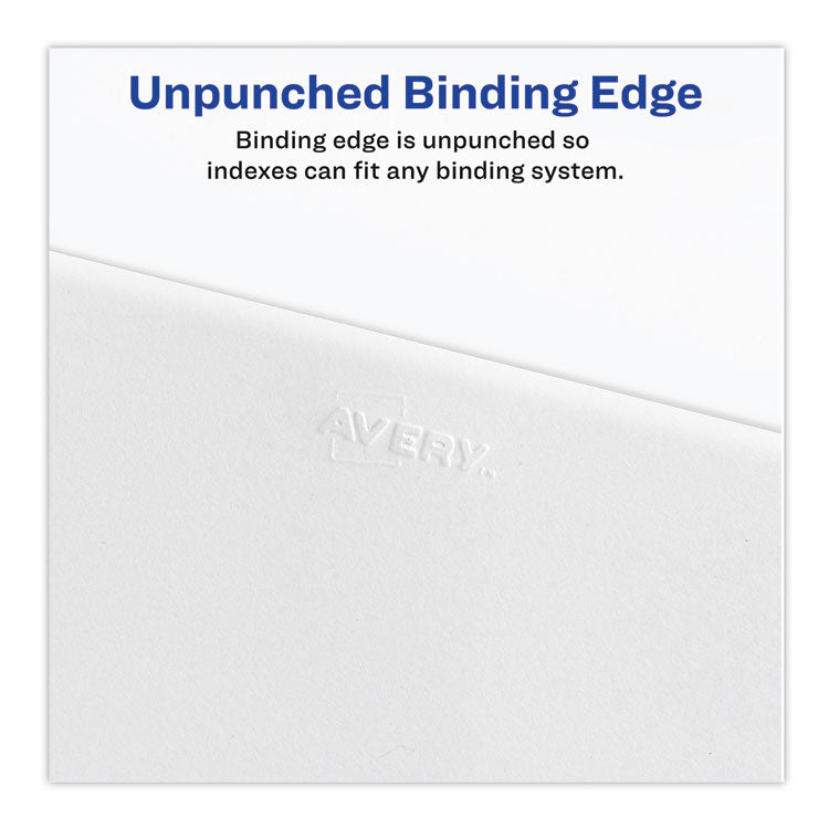 Preprinted Legal Exhibit Side Tab Index Dividers, Avery Style, 10-Tab, 11, 11 X 8.5, White, 25/pack