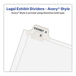 Preprinted Legal Exhibit Side Tab Index Dividers, Avery Style, 26-Tab, P, 11 X 8.5, White, 25/pack, (1416)