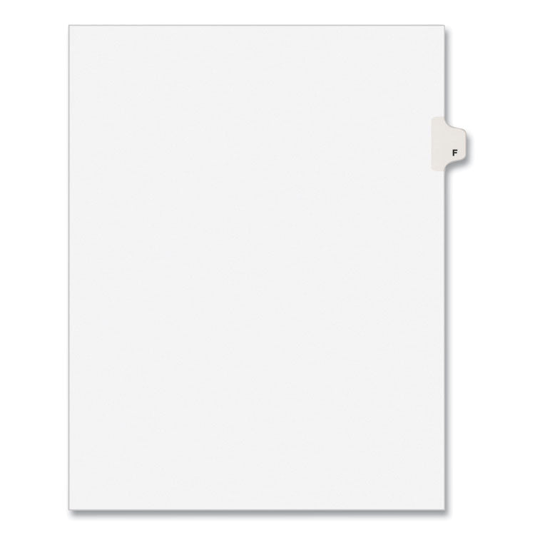 Preprinted Legal Exhibit Side Tab Index Dividers, Avery Style, 26-Tab, F, 11 X 8.5, White, 25/pack, (1406)