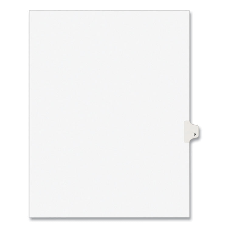 Preprinted Legal Exhibit Side Tab Index Dividers, Avery Style, 26-Tab, P, 11 X 8.5, White, 25/pack, (1416)