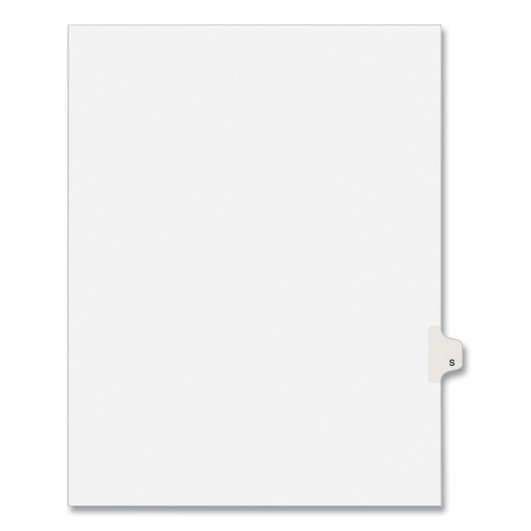 Preprinted Legal Exhibit Side Tab Index Dividers, Avery Style, 26-Tab, S, 11 X 8.5, White, 25/pack, (1419)