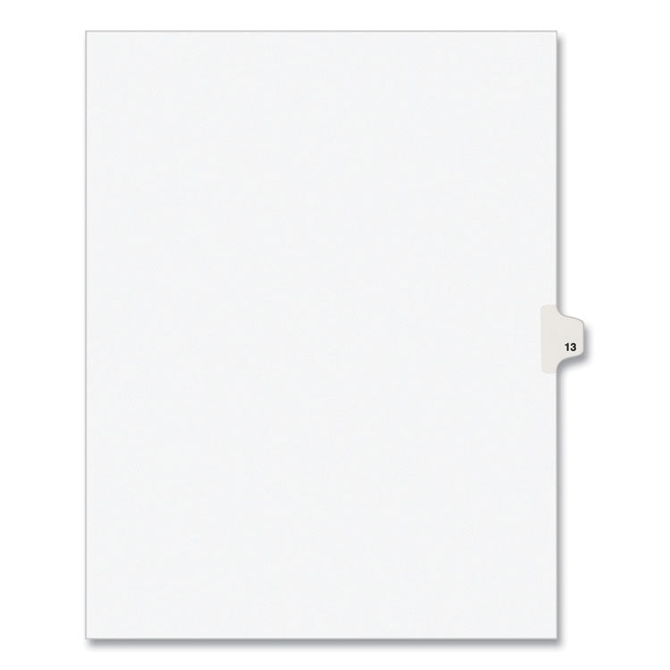 Preprinted Legal Exhibit Side Tab Index Dividers, Avery Style, 10-Tab, 13, 11 X 8.5, White, 25/pack