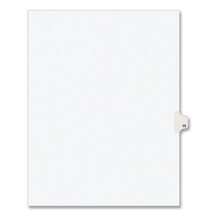 Preprinted Legal Exhibit Side Tab Index Dividers, Avery Style, 10-Tab, 15, 11 X 8.5, White, 25/pack