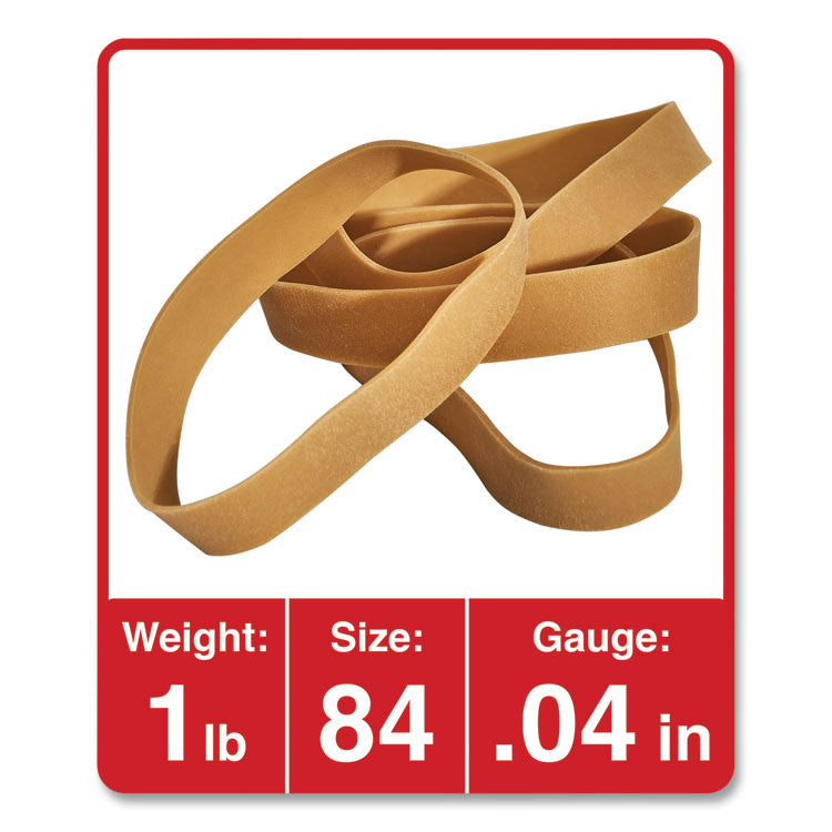 Rubber Bands, Size 84, 0.04" Gauge, Beige, 1 Lb Box, 155/pack