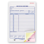 Receiving Record Book, Three-Part Carbonless, 5.56 x 7.94, 50 Forms Total