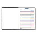 Business Notebook with Self-Adhesive Labels, 1-Subject, Medium/College Rule, Black Cover, (192) 9.25 x 7.25 Sheets