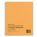 Single-Subject Wirebound Notebooks, Narrow Rule, Brown Board Cover, (80) 8.25 x 6.88 Eye-Ease Green Sheets
