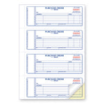 Purchase Order Book, 5 Lines, Two-Part Carbonless, 7 x 2.75, 4 Forms/Sheet, 400 Forms Total