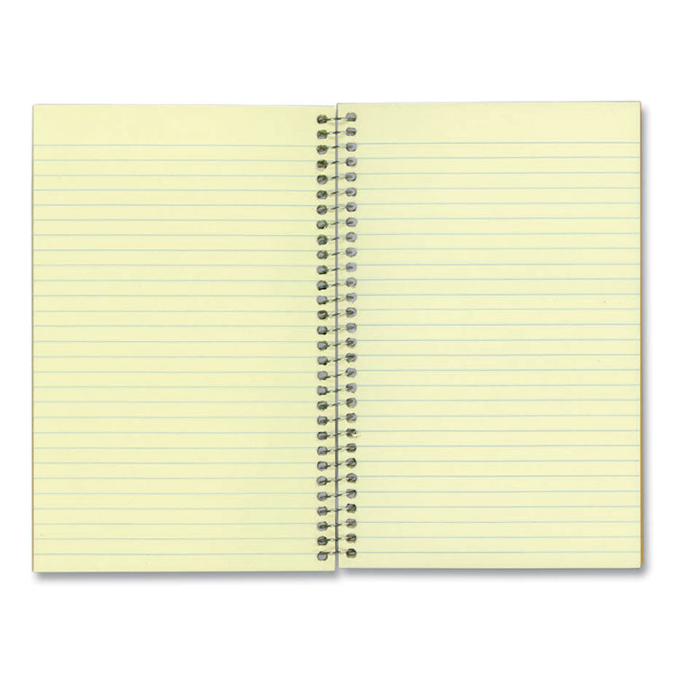 Single-Subject Wirebound Notebooks, Narrow Rule, Brown Board Cover, (80) 7.75 x 5 Eye-Ease Green Sheets