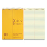 Standard Spiral Steno Pad, Gregg Rule, Brown Cover, 60 Eye-Ease Green 6 X 9 Sheets